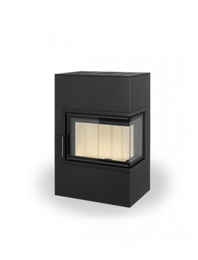 VARIANT R/L 03 steel - design accumulation fireplace with bent corner glazing
