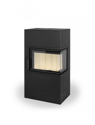 VARIANT R/L 03 steel - design accumulation fireplace with bent corner glazing