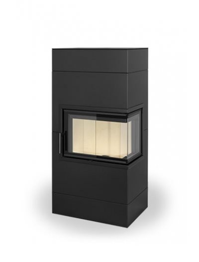 VARIANT R/L 03 steel - design accumulation fireplace with bent corner glazing